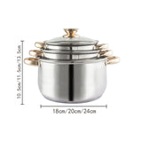 NNEDSZ 12Piece Cookware Set  Kitchen Stainless Steel Stock Pot Pan Sets Saucepan Casserole kettle