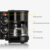 NNEDSZ Electric 3 in 1 Breakfast Making Machine Multifunction Coffee Maker Bread Pizza