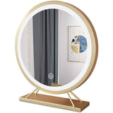 NNEDSZ Touch Screen Table Desktop LED Light Vanity Mirror Makeup Mirror Round Mirror 40cm
