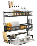 NNEDSZ 65cm 3 tier Over Single Sink Dish Drying Rack Drainer Kitchen Cutlery Holder Storage Organizer