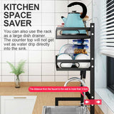 NNEDSZ 65cm 3 tier Over Single Sink Dish Drying Rack Drainer Kitchen Cutlery Holder Storage Organizer