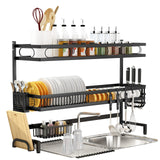 NNEDSZ 85cm 3 tier Over Sink Dish Drying Rack Drainer Kitchen Cutlery Holder Storage Organizer