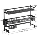 NNEDSZ 85cm 3 tier Over Sink Dish Drying Rack Drainer Kitchen Cutlery Holder Storage Organizer