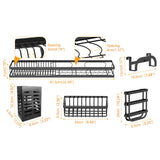 NNEDSZ 85cm 3 tier Over Sink Dish Drying Rack Drainer Kitchen Cutlery Holder Storage Organizer