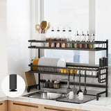 NNEDSZ 85cm 3 tier Over Sink Dish Drying Rack Drainer Kitchen Cutlery Holder Storage Organizer