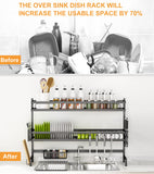 NNEDSZ 85cm 3 tier Over Sink Dish Drying Rack Drainer Kitchen Cutlery Holder Storage Organizer