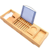 NNEDSZ Bamboo Bathtub Bath tub TTable Caddy TCellphone,Book,TWineglass Holder