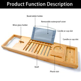 NNEDSZ Bamboo Bathtub Bath tub TTable Caddy TCellphone,Book,TWineglass Holder