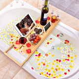 NNEDSZ Bamboo Bathtub Bath tub TTable Caddy TCellphone,Book,TWineglass Holder
