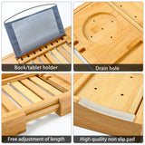 NNEDSZ Bamboo Bathtub Bath tub TTable Caddy TCellphone,Book,TWineglass Holder