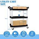 NNEDSZ 3 Tier Large Service Food Cart Restaurant Trolley Utility Cart Kitchen Catering Shelf Storage
