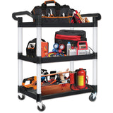 NNEDSZ 3 Tier Large Service Food Cart Restaurant Trolley Utility Cart Kitchen Catering Shelf Storage