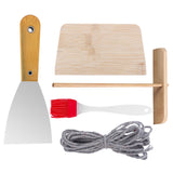 NNEDSZ34cm Seasoned Cast Iron Induction Crepes Pan Baking Pancake Tool Pizza Bakeware