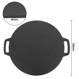 NNEDSZ34cm Seasoned Cast Iron Induction Crepes Pan Baking Pancake Tool Pizza Bakeware