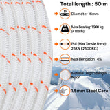 NNEDSZ 16mm 50m Safety Climbing Rope Nylon Rock Static Outdoor Boat Anchor Marine Rope Dock Lines Rope
