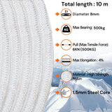 NNEDSZ 8mm 10m Safety Climbing Rope Nylon Rock Static Outdoor Boat Anchor Marine Rope Dock Lines Rope