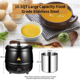 NNEDSZ 10L Restaurant Electric Buffet Food Warmer Commercial Food Warmers Soup Warmer Black