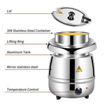 NNEDSZ 10L Restaurant Electric Buffet Food Warmer Commercial Food Warmers Soup Warmer Silver