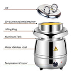 NNEDSZ 13L Restaurant Electric Buffet Food Warmer Commercial Food Warmers Soup Warmer Silver