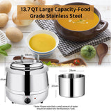 NNEDSZ 13L Restaurant Electric Buffet Food Warmer Commercial Food Warmers Soup Warmer Silver