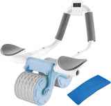 NNEDSZ Elbow Support Automatic Rebound Abdominal Wheel Plank Machine Ab Roller Abs Workout Belly Blue