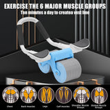 NNEDSZ Elbow Support Automatic Rebound Abdominal Wheel Plank Machine Ab Roller Abs Workout Belly Blue