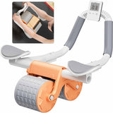NNEDSZ Elbow Support Automatic Rebound Abdominal Wheel Plank Machine Ab Roller Abs Workout Belly Orange