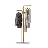NNEDSZ Metal Coat Rack Marble Base Hooks Clothes Coats Bag Tree Hat Display Hanger Stand Organiser 2 Pole