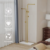 NNEDSZ Metal Coat Rack Marble Base Hooks Clothes Coats Bag Tree Hat Display Hanger Stand Organiser 2 Pole