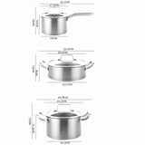 NNEDSZ 6 Pc Kitchen Sauce Pan Pots Set 430 Stainless Steel Cookware Set Milk stock Pot Pans Set