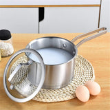 NNEDSZ 6 Pc Kitchen Sauce Pan Pots Set 430 Stainless Steel Cookware Set Milk stock Pot Pans Set