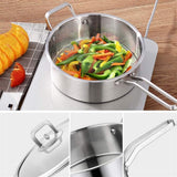 NNEDSZ 6 Pc Kitchen Sauce Pan Pots Set 430 Stainless Steel Cookware Set Milk stock Pot Pans Set