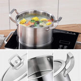NNEDSZ 6 Pc Kitchen Sauce Pan Pots Set 430 Stainless Steel Cookware Set Milk stock Pot Pans Set