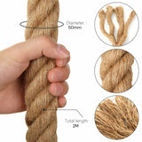 NNEDSZ 2m Sisal 50mm Rope Natural Twine Cord Thick Jute Hemp Manila  Crafting Home Decor
