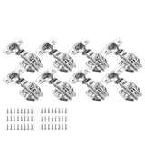 NNEDSZ 8 Pack 304 Stainless Steel Cabinet Hinges 100 Degree Soft Closing Full Overlay Door Hinge Nickel Plated Finish