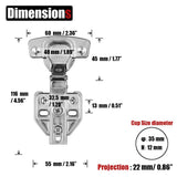 NNEDSZ 8 Pack 304 Stainless Steel Cabinet Hinges 100 Degree Soft Closing Full Overlay Door Hinge Nickel Plated Finish