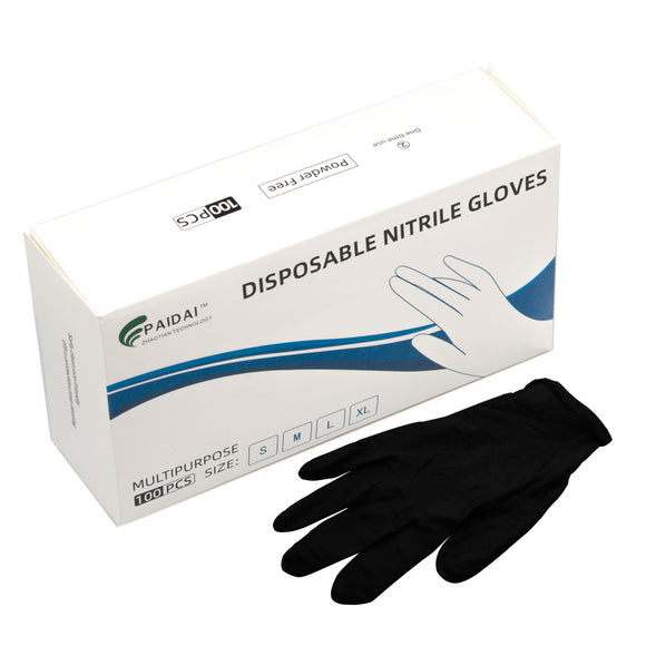 NNEDSZ 100x Nitrile Black Industrial Mechanic Tattoo Food Disposable Gloves Large