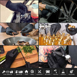 NNEDSZ 100x Nitrile Black Industrial Mechanic Tattoo Food Disposable Gloves Large