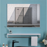 NNEDSZ 40x50cm White Rectangle Wall Bathroom Mirror Bathroom Holder Vanity Mirror Corner Decorative Mirrors