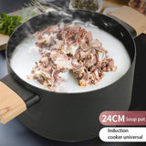 NNEDSZ 6Pcs Cookware Set Non-Stick Soup Pot Wok Fry Pan Lid Kitchen Kitchen Restaurant Cookware