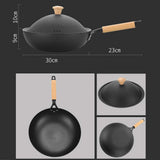 NNEDSZ 6Pcs Cookware Set Non-Stick Soup Pot Wok Fry Pan Lid Kitchen Kitchen Restaurant Cookware