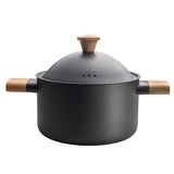 NNEDSZ Non-stick Carbon Steel Dutch oven soup pot pan frying pan with lid wooden handle