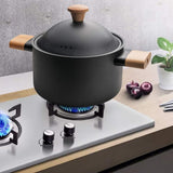 NNEDSZ Non-stick Carbon Steel Dutch oven soup pot pan frying pan with lid wooden handle