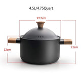 NNEDSZ Non-stick Carbon Steel Dutch oven soup pot pan frying pan with lid wooden handle