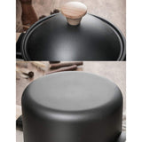 NNEDSZ Non-stick Carbon Steel Dutch oven soup pot pan frying pan with lid wooden handle