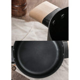 NNEDSZ Non-stick Carbon Steel Dutch oven soup pot pan frying pan with lid wooden handle