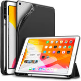 NNEDSZ IPad 10.2 2019 7th Pencil Holder Slim Smart TPU Soft Edge Case Black