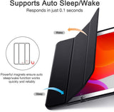 NNEDSZ IPad 10.2 2019 7th Pencil Holder Slim Smart TPU Soft Edge Case Black