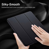 NNEDSZ IPad 10.2 2019 7th Pencil Holder Slim Smart TPU Soft Edge Case Black
