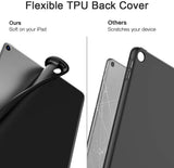 NNEDSZ IPad 10.2 2019 7th Pencil Holder Slim Smart TPU Soft Edge Case Black